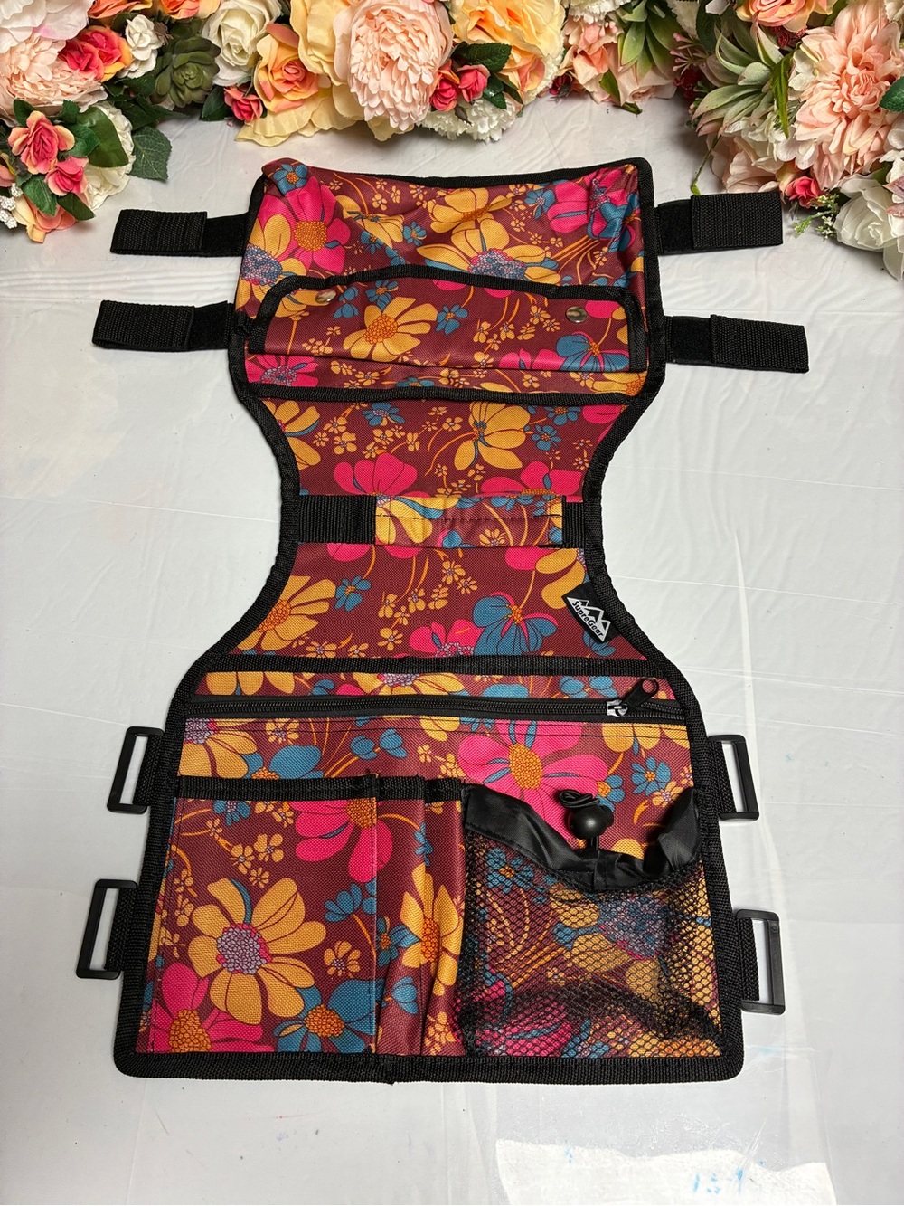 SupreGear Double Side Walker Organizer Bag 9 Pocket Floral Mobility Storage